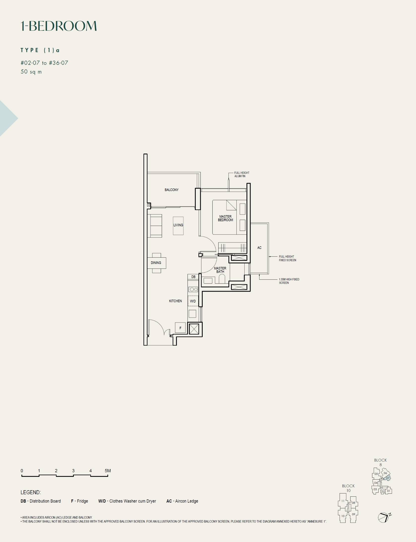 The Avenir 1 Bedroom Floor Plan 1